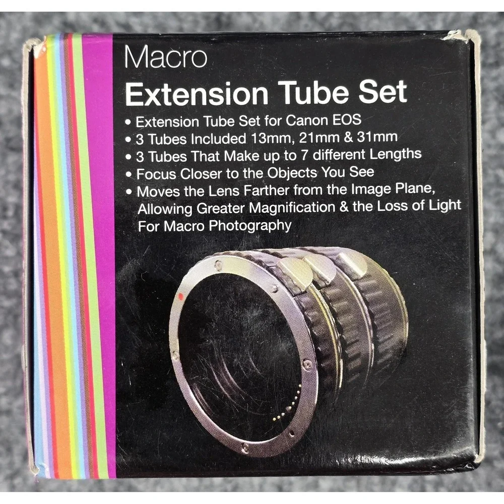 Vivitar Macro Extension Tube Set 13mm 21mm 31mm - Compatible with Canon Cameras